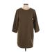 H&M Casual Dress - Mini Crew Neck 3/4 sleeves: Brown Print Dresses - Women's Size 12