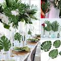 SPRING PARK 24Pcs Artificial Tropical Palm Leaves Luau Party Decoration Monstera Fake Large Green Leaf for Hawaiian Luau Party Decorations Jungle Beach Birthday Theme BBQ Party Supplies