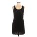 Pink Republic Casual Dress - Mini Scoop Neck Sleeveless: Black Solid Dresses - Women's Size Large