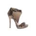 Madden Girl Heels: Ivory Snake Print Shoes - Women's Size 7 - Open Toe