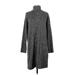 Uniqlo Casual Dress - Sweater Dress Turtleneck Long sleeves: Gray Marled Dresses - Women's Size Small