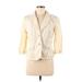Ann Taylor LOFT Blazer Jacket: Short Ivory Solid Jackets & Outerwear - Women's Size Medium