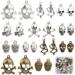 1Box 1 Box 48Pcs 12 Style Halloween Charms Skull Charms Bulk Skeleton Charms for Jewelry Making Tibetan Style Alloy Pirate Style Skull Bone Earring Bracelet Craft Supplies Antique Bronze Silver