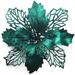 Sparkle up your Christmas Tree with 12 Glitter Poinsettia Flowers - Blackish Green Artificial Flower Set for Festive Decorations - 6.3 inch Diameter - Perfect Christmas Gift -