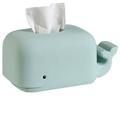 Silicone Tissue Box Phone Holder Kitchen Bathroom Home Office Storage Boxes Desktop Napkin Holder Dispenser Case-Blue