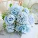 Oxodoi Blue Flower Balls for Centerpieces Wedding Rose Artificial Centerpieces Flower Small Rose Balls for Centerpieces Fake Flower Ball Arrangement Bouquet for Party Anniversary Home