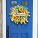 KTMGM Flower Bee Door Wreath Bee Festival Artificial Wreath Decor Spring Wreaths For Front Door Outside Home Indoor Outdoor Decor