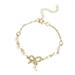 Sweet Lolita Crystal Bow Charm Pearl Beaded Bow Bracelet for Women Girls Je GX C0V7