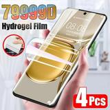 4 PCS Full Cover Hydrogel Film For Honor 70 50 20 20i 10 10i 9 9X 8X 90 X8A X9A X7A Pro Lite Phone Screen protection Soft Film For Honor80 4 PCS