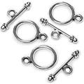 Toggle Jewelry Clasps Necklace Toggle Clasp Silver Toggle Clasps for Jewelry Making Kit Jewelry Clasp Beads for Bracelets Making Necklace Clasp and Closures Multiple Necklace Clasp 130 Sets Silver small