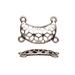 Diamond Cut-Out Crescent Antique Silver-Plated Connector 2x2 Loops 25x17mm Sold per pkg of 4pcs per pack