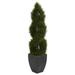 5 Double Pond Cypress Spiral Topiary Artificial Tree in Black Wash Planter UV Resistant (Indoor/Outdoor)