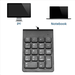 Qtmnekly Mini USB Wired Numeric Keypad Numpad 18 Keys Digital Keyboard for Accounting Teller Windows Android Notebook Tablets (Black) 5.3 *3.3 0.9