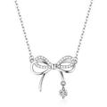 Silver Zircon Pearl Butterfly Pendant Necklace Clavicle Chain Women Jewelry Gif_ E6Y4