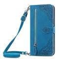 Hee Hee Smile Phone Case for Nokia C01 Plus With Long Lanyard Case Zipper Leather Wallet Shell Zipper Wallet Flip Case Phone Cover Wrist Strap