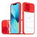 AutoCovers Clear Case for Apple iPhone 14 Pro Max with Tempered Glass Screen Protector + Lens Protector Rugged Hybrid Military Grade Shockproof Anti-Yellow Cover Hard Shell for iPhone 14 Pro Max Red