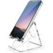Cell Phone Stand Phone Dock - Clear Office Cell Phone Holder Transparent Phone Stand for Desk Desktop Acrylic Office Desk Accessories Suitable for iPhone Accessories 4-8 Phone