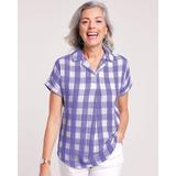 Blair Women's Plaid Gauze Dolman Shirt - Purple - M - Misses