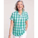Blair Women's Plaid Gauze Dolman Shirt - Green - L - Misses