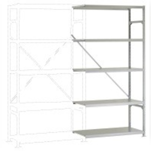 Leichtes Fachboden-Steckregal Anbauregal mit 5 Stahlböden, HxBxT = 2000 x 1000 x 600 mm Image