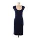 MICHAEL Michael Kors Casual Dress - Midi Scoop Neck Short sleeves: Blue Print Dresses - Women's Size Medium