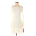 Aqua Cocktail Dress - A-Line Scoop Neck Long sleeves: Ivory Dresses - New - Women's Size Small