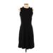 Ann Taylor LOFT Casual Dress - Sheath High Neck Sleeveless: Black Solid Dresses - Women's Size 4