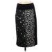 BCBGMAXAZRIA Casual Midi Skirt Calf Length: Black Color Block Bottoms - Women's Size Small