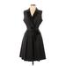 Calvin Klein Casual Dress - Fit & Flare V Neck Sleeveless: Black Solid Dresses - Women's Size 12