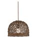 Rattan Basket 15" Wide Coastal 1-Light Small Pendant Light