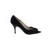 Brian Atwood Heels: Slip-on Stilleto Feminine Black Solid Shoes - Women's Size 38.5 - Peep Toe