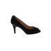 Cole Haan Heels: Slip On Stiletto Cocktail Party Black Solid Shoes - Women's Size 10 - Peep Toe