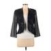 Lebody Blazer Jacket: Short Black Print Jackets & Outerwear - Women's Size 8