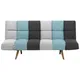 Beliani Fabric Sofa Bed Grey And Blue Patchwork Ingaro