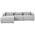 Beliani Right Hand Fabric Corner Sofa Grey Svansele