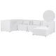 Beliani Right Hand 5 Seater Modular Jumbo Cord Corner Sofa With Ottoman Off White Lemvig