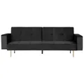 Beliani Modern Velvet Sofa Bed Black Visnes