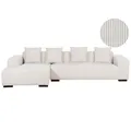 Beliani Right Hand Jumbo Cord Corner Sofa Off-White Lungo