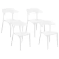 Beliani Set Of 4 Dining Chairs White Gubbio