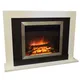 Suncrest Romney White Mdf & Stainless Steel Freestanding Electric Fire Suite