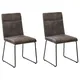 Beliani Set Of 2 Fabric Dining Chairs Grey Nevada