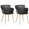 Beliani Set Of 2 Dining Chairs Black Sumkley