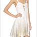 Free People Dresses | Free People Metallic Foil Ombr Lace Dress | Color: Cream/Silver | Size: S