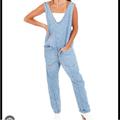 Free People Pants & Jumpsuits | Free People We The Free High Roller Jumpsuit In Kansas Wash Denim Jean | Color: Blue | Size: L