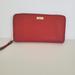 Kate Spade Bags | Kate Spade Clutch Wallet Red Geniue Saffiano Leather Logo Large Bifold Fair | Color: Red | Size: Os