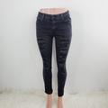 Levi's Jeans | Levi's 711 Women's Black Slim Fit Distressed Denim Mid Rise Skinny Jeans Size 31 | Color: Black | Size: 31