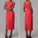 Anthropologie Dresses | Anthropologie Nwt Maeve Cap Sleeve Slim Midi Dress Small Red Bodycon Linen Long | Color: Red | Size: S