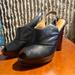 Coach Shoes | Coach "Brina" Snakeskin Peep-Toe Slingbacks Women’s Size 8 | Color: Black | Size: 8