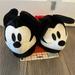 Disney Shoes | Disney 100 Retro Mickey Mouse Mens Slipper Socks Shoes Size 10/13 | Color: Black/Red | Size: 10/13