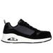 Skechers Women's Work: Uno SR - Elainy Sneaker | Size 7.0 | Black/White | Leather/Synthetic
